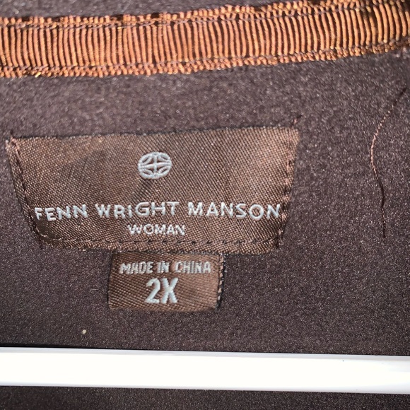 Fenn Wright Manson brown collared fleece cape poncho size 2X - Picture 4 of 4